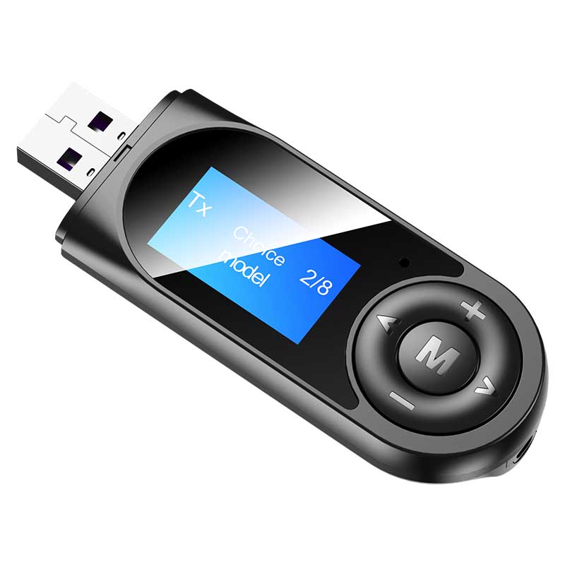USB Bluetooth Transmitter and Receiver LCD Display